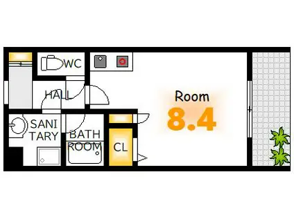 AVANT TSUKI(ワンルーム/3階)の間取り写真