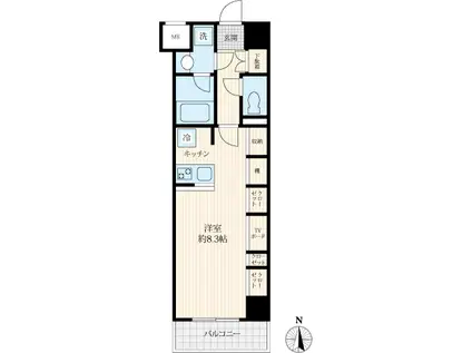 LOG MORISHITA(1K/6階)の間取り写真
