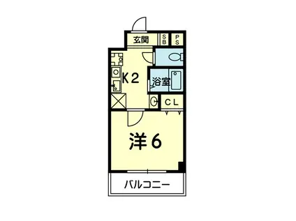 オーファス辛島公園(1K/9階)の間取り写真