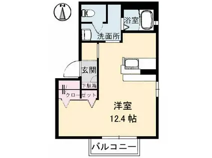 アーバンライフB棟(ワンルーム/1階)の間取り写真