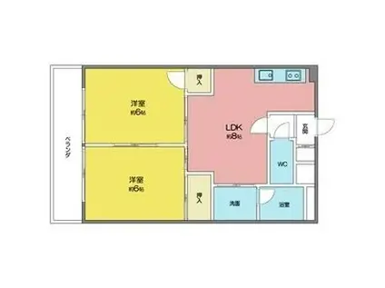 富弘ビル(2DK/4階)の間取り写真