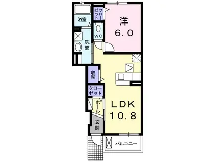 グラース・メゾン(1LDK/1階)の間取り写真