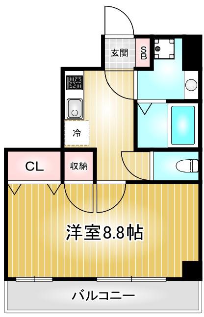 ディアレイシャス東別院IV(1K/10階)の間取り写真
