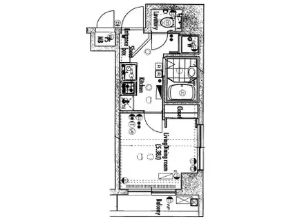 グランヴァン東中野(1K/4階)の間取り写真