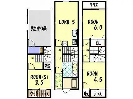PORT COLLINE(2SLDK/1階)の間取り写真