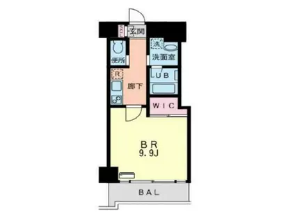 プルミエール湘南台(1K/7階)の間取り写真