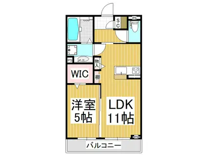 DEAR VIERGE(1LDK/1階)の間取り写真