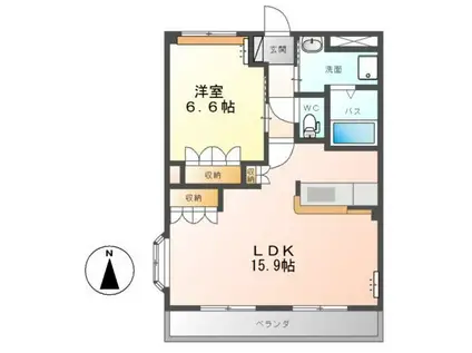 KINGS COAT(1LDK/1階)の間取り写真