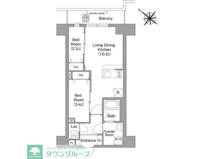 コンフォリア・リヴ豊洲キャナル(2LDK/7階)の間取り写真