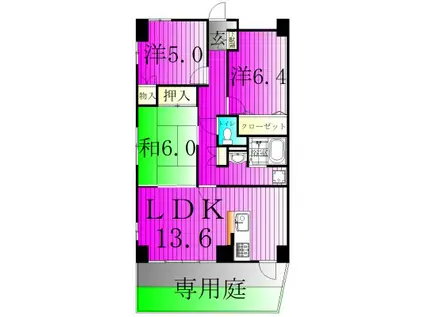 INSURANCE BLDG.XVIIインシュランスビルディング17(3LDK/1階)の間取り写真