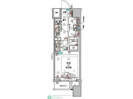 ラクラス横浜(1K/6階)の間取り写真