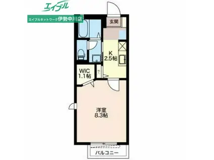 ヴァンテージI(1K/2階)の間取り写真