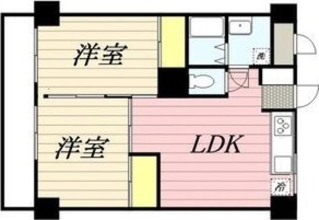 広栄ハイツ(2LDK/3階)の間取り写真