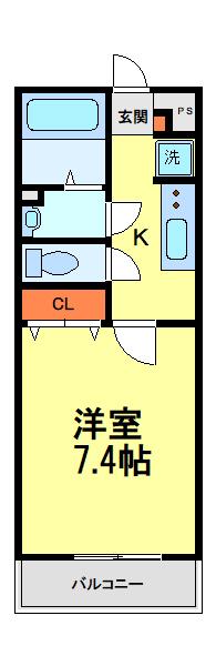グレース石橋(1K/2階)の間取り写真