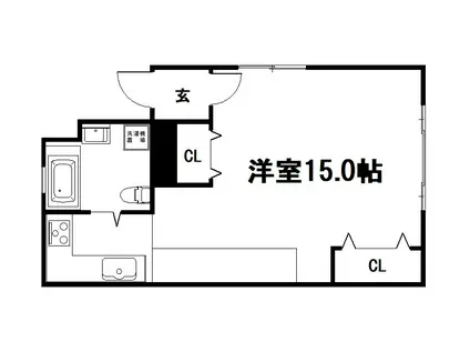 39BLD(1K/3階)の間取り写真