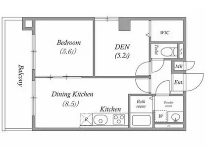URESIDENCEUESHIO(1SDK/8階)の間取り写真