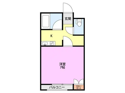SAJA東山公園(1K/2階)の間取り写真