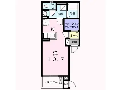 グレース ヴィラ(1K/2階)の間取り写真