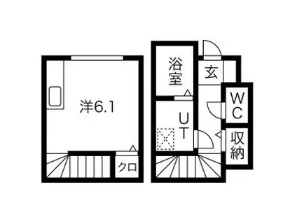 LECOCON岩塚(ワンルーム/1階)の間取り写真