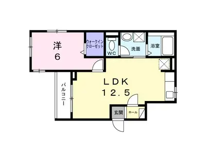 パーチェ エテルノI(1LDK/2階)の間取り写真