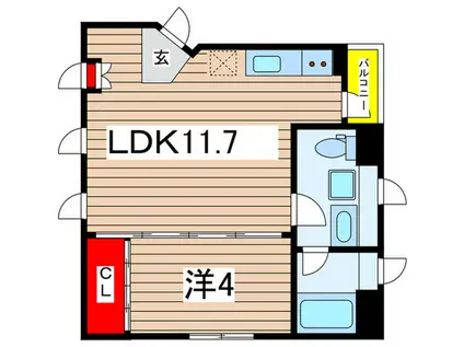 ダイチアパ-トメント南小岩(1LDK/3階)の間取り写真