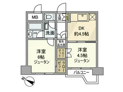 ノア新宿(2K/10階)の間取り写真