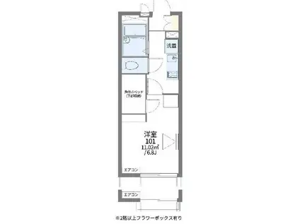 レオパレスサントリーニ(1K/2階)の間取り写真