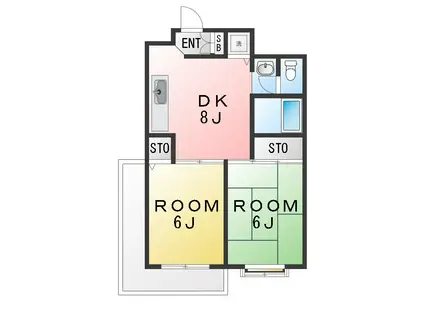 グレイスハイツ(2DK/1階)の間取り写真