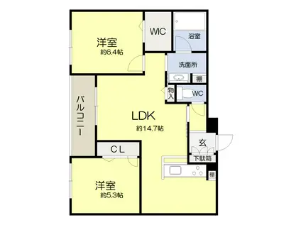 RADANCE MINOH(2LDK/3階)の間取り写真