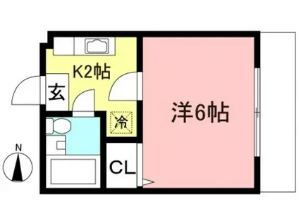 ブラウン成城(1K/1階)の間取り写真