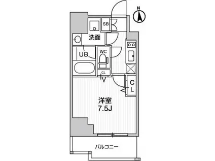 ALTERNA十条(1K/3階)の間取り写真