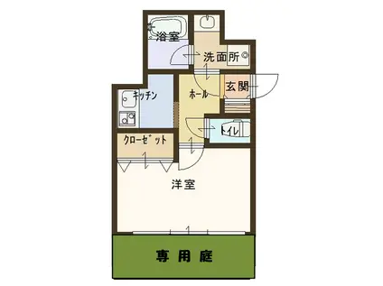 ラ・コート・ドール新神戸(1K/1階)の間取り写真