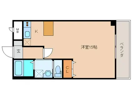 ファインローズII(ワンルーム/2階)の間取り写真