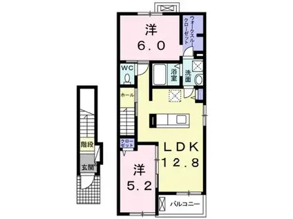 サニーレジデンスC(2LDK/2階)の間取り写真
