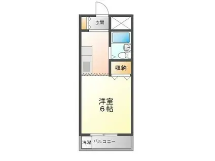 アレイパピヨン(1K/2階)の間取り写真