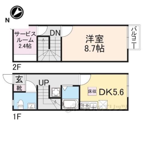 トリパーノ伊藤(2DK/1階)の間取り写真