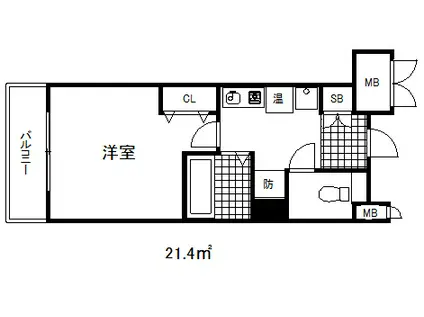 ウィズダムスクウェア(1K/9階)の間取り写真