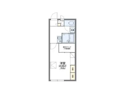 レオパレス竹寅(1K/2階)の間取り写真