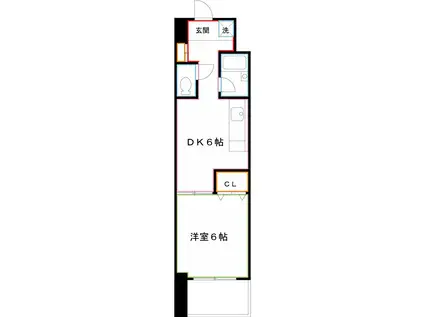 小金井本町ビル(1DK/10階)の間取り写真