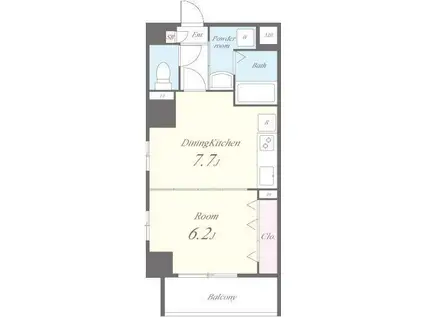 TSIIマンション(1DK/2階)の間取り写真