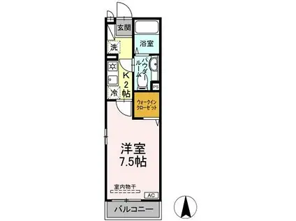 ダイワハウス(1K/1階)の間取り写真