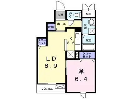 ラルーチェ(1LDK/3階)の間取り写真