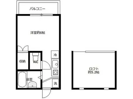 フラワリーヒル篠原台町壱番館(ワンルーム/2階)の間取り写真