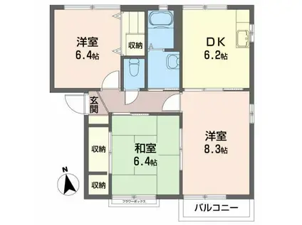 グランドメゾン(3DK/1階)の間取り写真