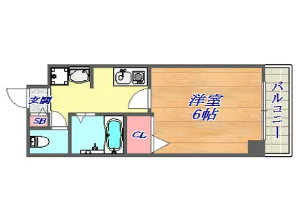 セレブコート(1K/7階)の間取り写真