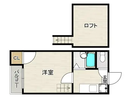 カーサクラーラ吉塚(1K/1階)の間取り写真