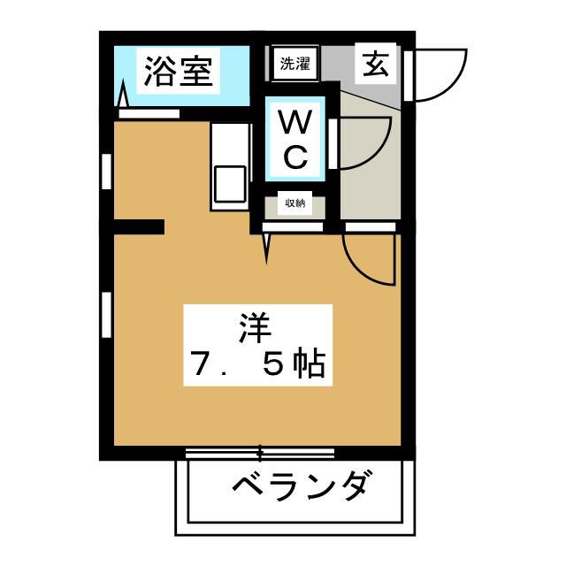 SRコーポA棟(ワンルーム/1階)の間取り写真