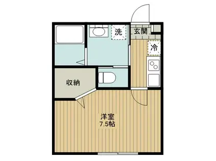 RIVERAIN秋津(1K/2階)の間取り写真