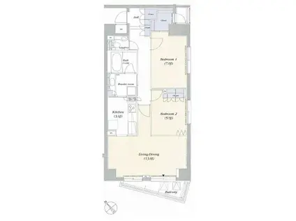 デュオフラッツ赤坂(2LDK/6階)の間取り写真