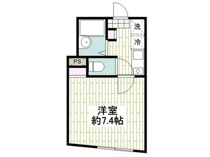 コートドール二俣川(1K/2階)の間取り写真